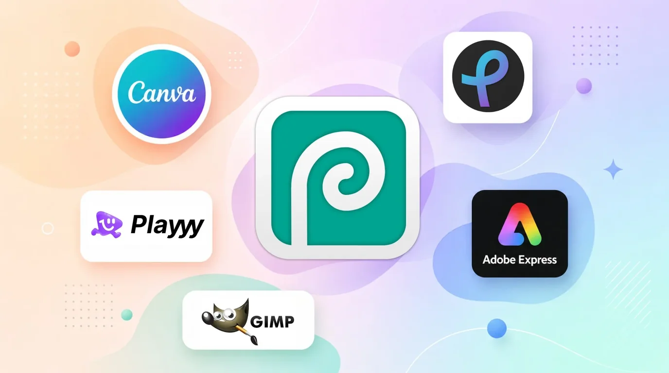 Éditeur photo ouvert dans un navigateur à côté d'autres outils de retouche en ligne