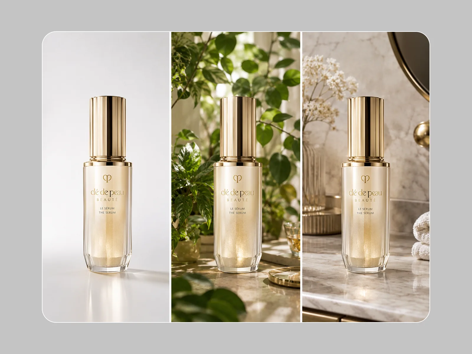 Product with background removed being placed into a lifestyle scene — AI photoshoot setup without a studio.