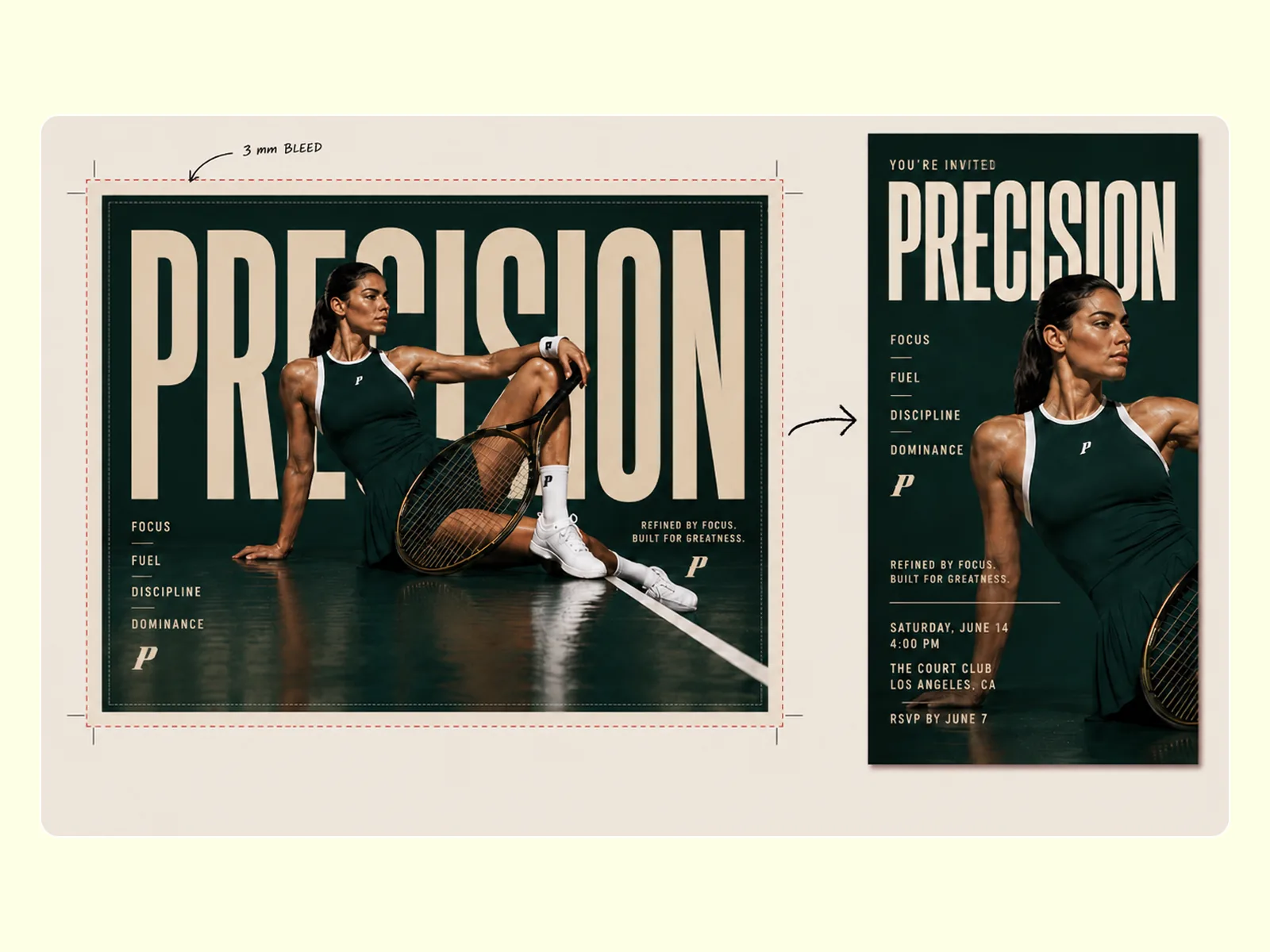 Visual Enhancer bringing event poster to print resolution and Image Expander creating the digital invitation version.