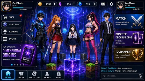 Anime Card Game Lobby UI