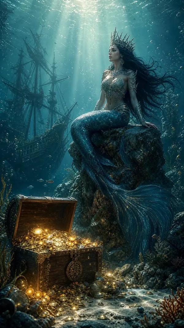 Mermaid Queen by Sunken Ship — image 1