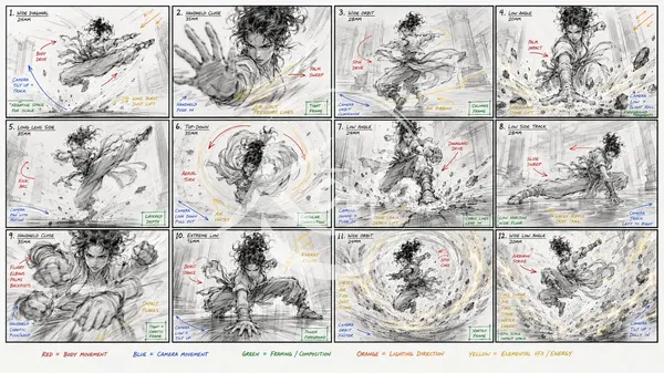 Kung Fu Temple Storyboard