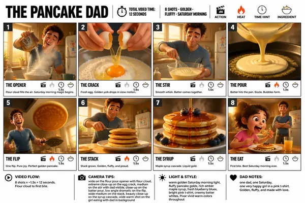 The Pancake Dad: 8-Panel Storyboard