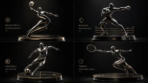 Luxury Sports Icons 3D Poster Series