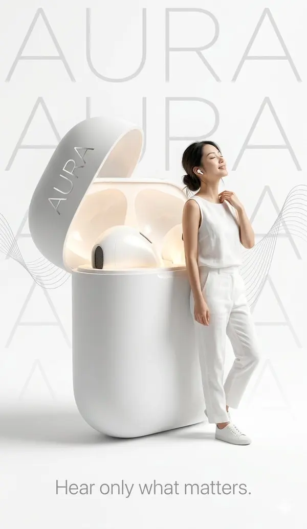 AURA Wireless Earbud Tech Advertisement — image 1