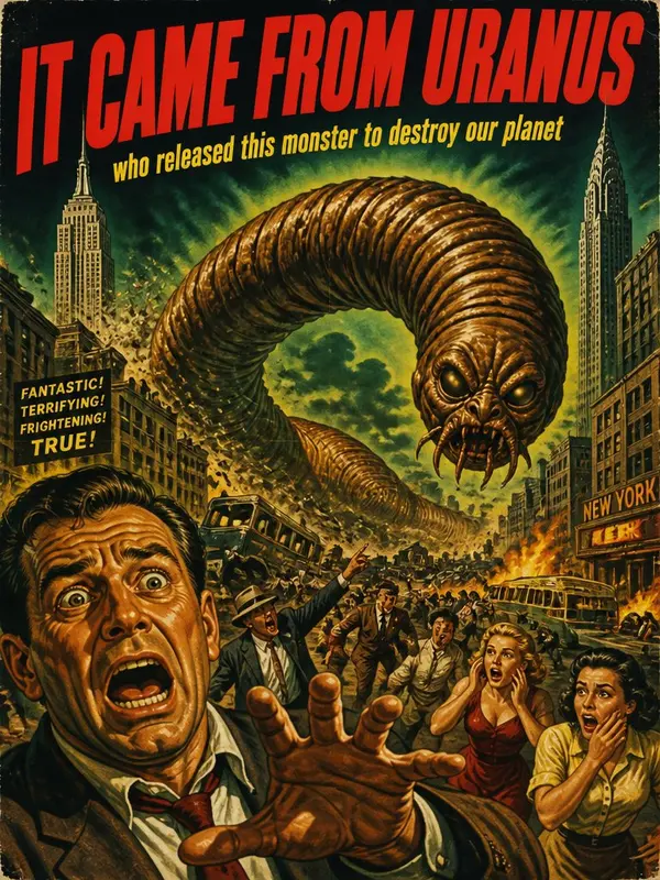 It Came from Uranus: 1950s Sci-Fi Poster