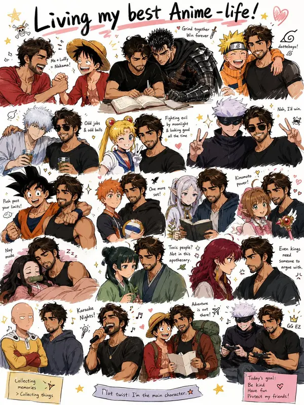Living my best Anime-life collage