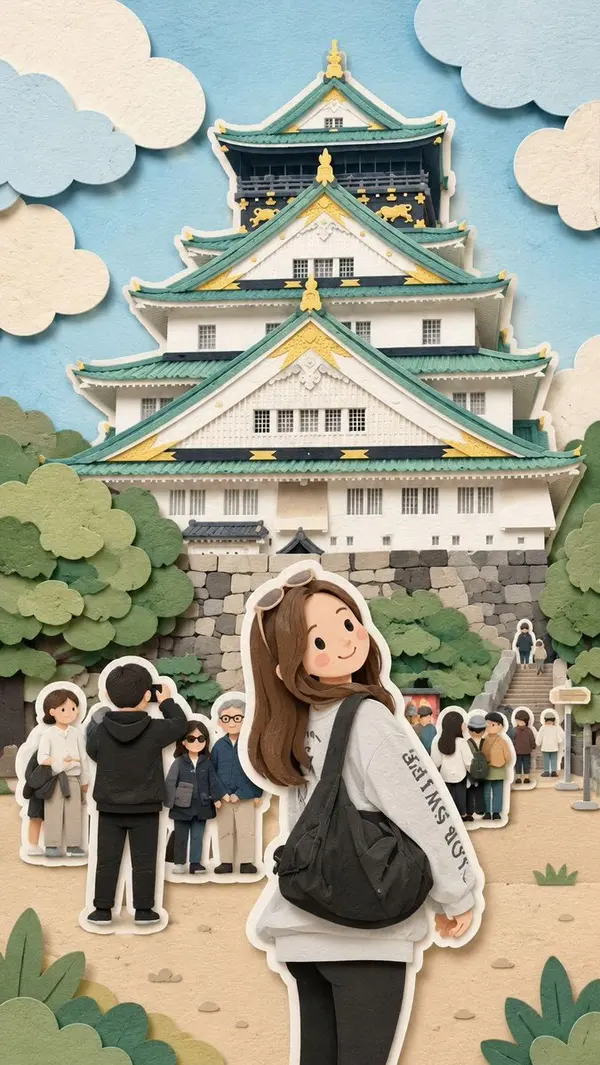 Kawaii Travel Diorama at Japanese Castle — image 1