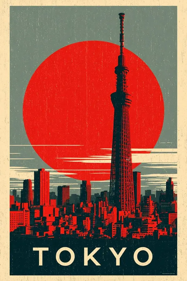 Vintage Tokyo Travel Poster — image 1