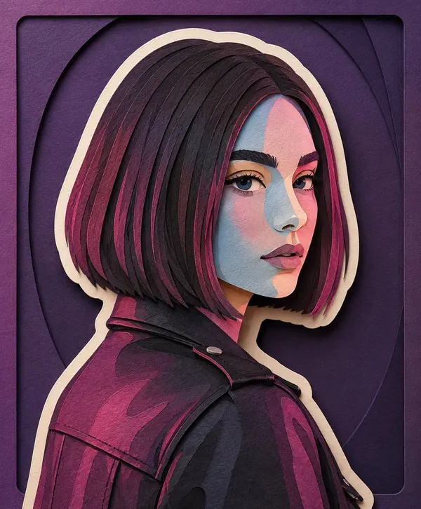 Paper-Cut Portrait with Layered Depth