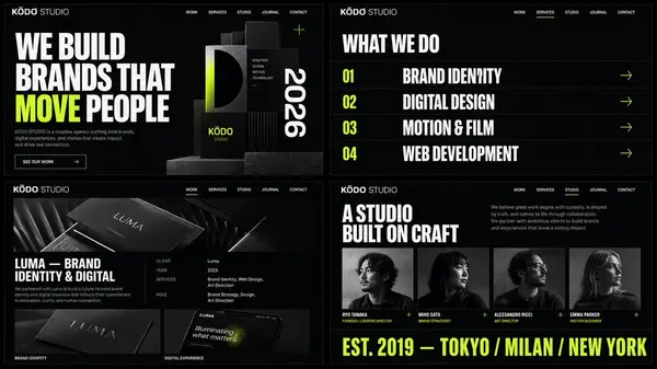 KŌDO Studio: Complete Website Mockup