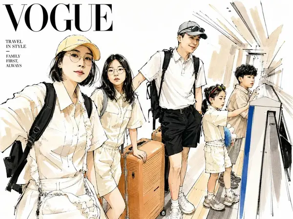 Fashion Editorial Family Travel Illustration — image 1