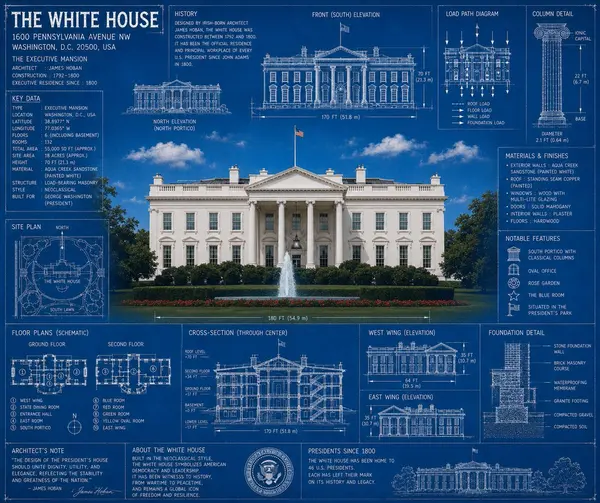 Landmark Infographics: Architectural Blueprint Poster — image 3