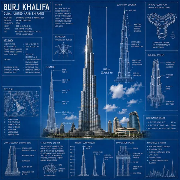 Landmark Infographics: Architectural Blueprint Poster — image 4