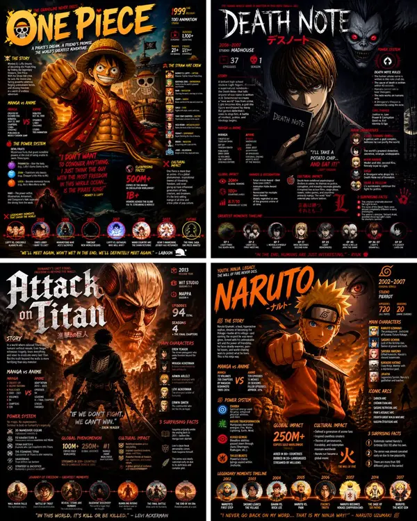 Anime Infographic Posters