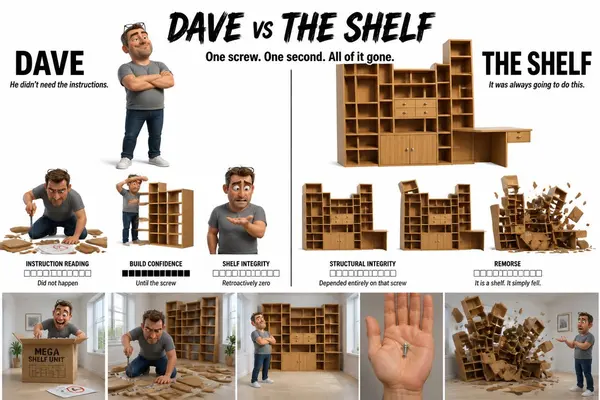 Dave vs The Shelf: Character Design Storyboard