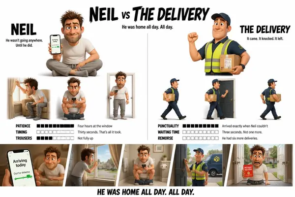 Neil vs The Delivery: Character Design Sheet