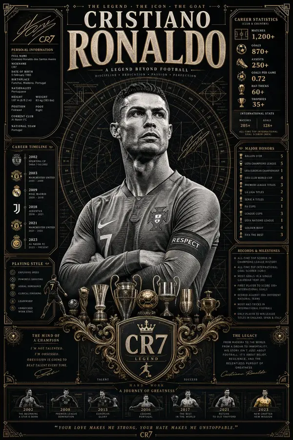Cristiano Ronaldo: Legend Infographic Poster