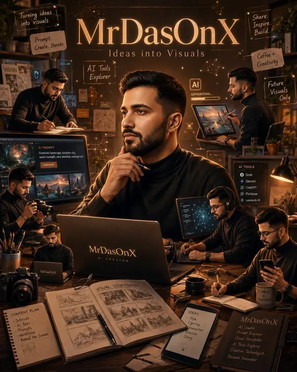AI Creator Studio Workspace Portrait
