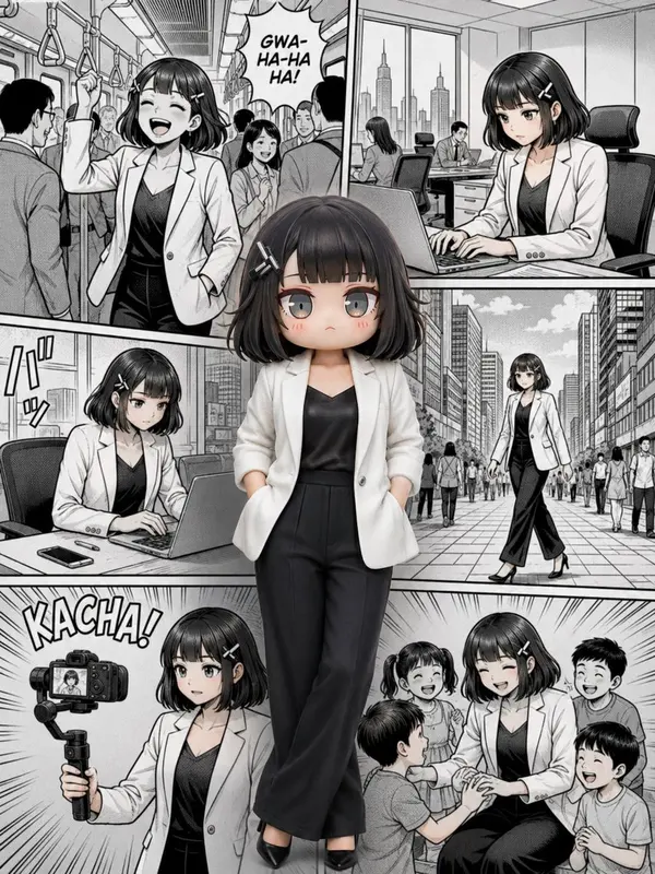 Gugu Gaga: Professional Woman in Manga Collage