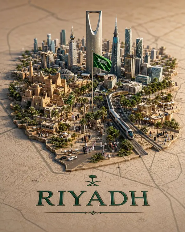 Riyadh Street-Style 3D Urban Diorama Map — image 1