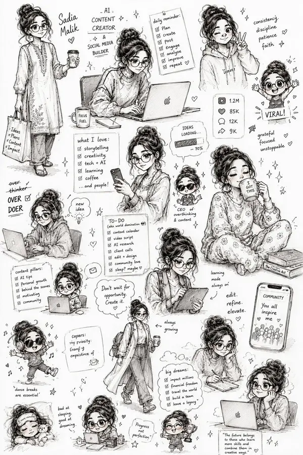 Sadia Malik Sketchbook Character Sheet — image 2