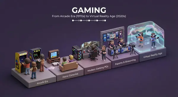Music Consumption Evolution Isometric Diorama — image 3