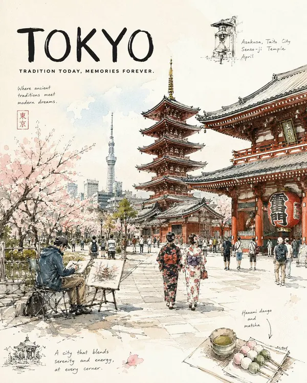 Tokyo Travel Journal Poster — image 1