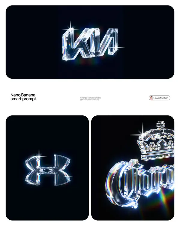 Crystal Glass Luxury Brand Logos