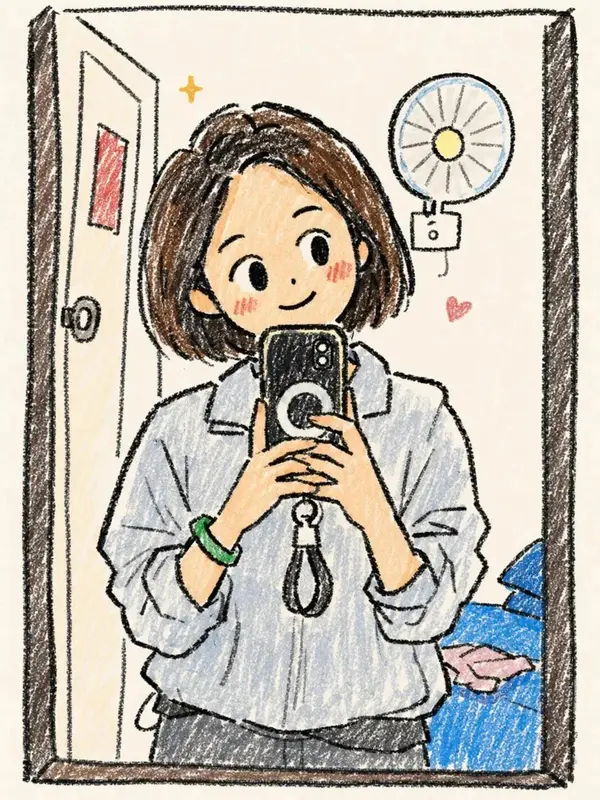 Chibi Girl Selfie Sketch — image 1