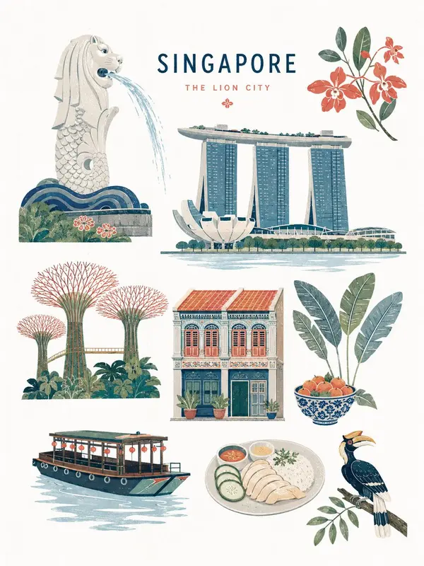 Singapore: The Lion City Editorial Map — image 1