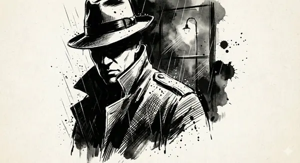 Ink Noir Portrait with Bold Splatter — image 2