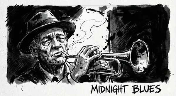 Ink Noir Portrait with Bold Splatter — image 4