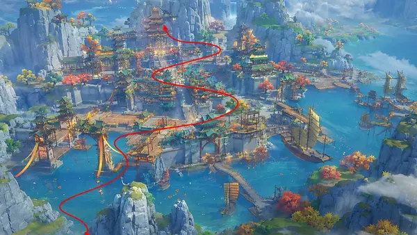 Fantasy City Aerial Route Map