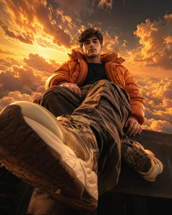 Luxury Streetwear Above Golden Clouds — image 2