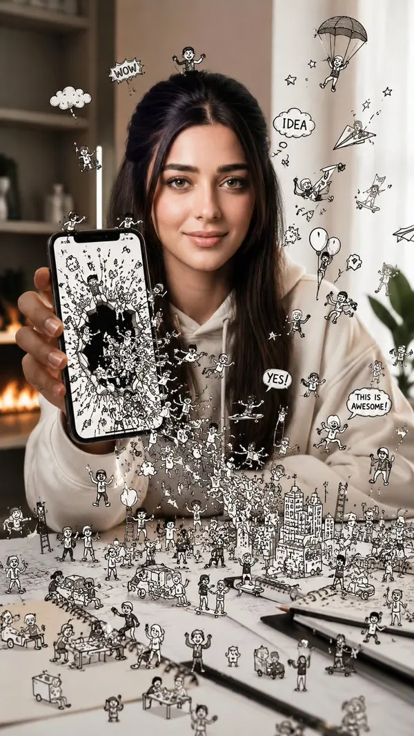 Doodle World Escaping Phone Screen