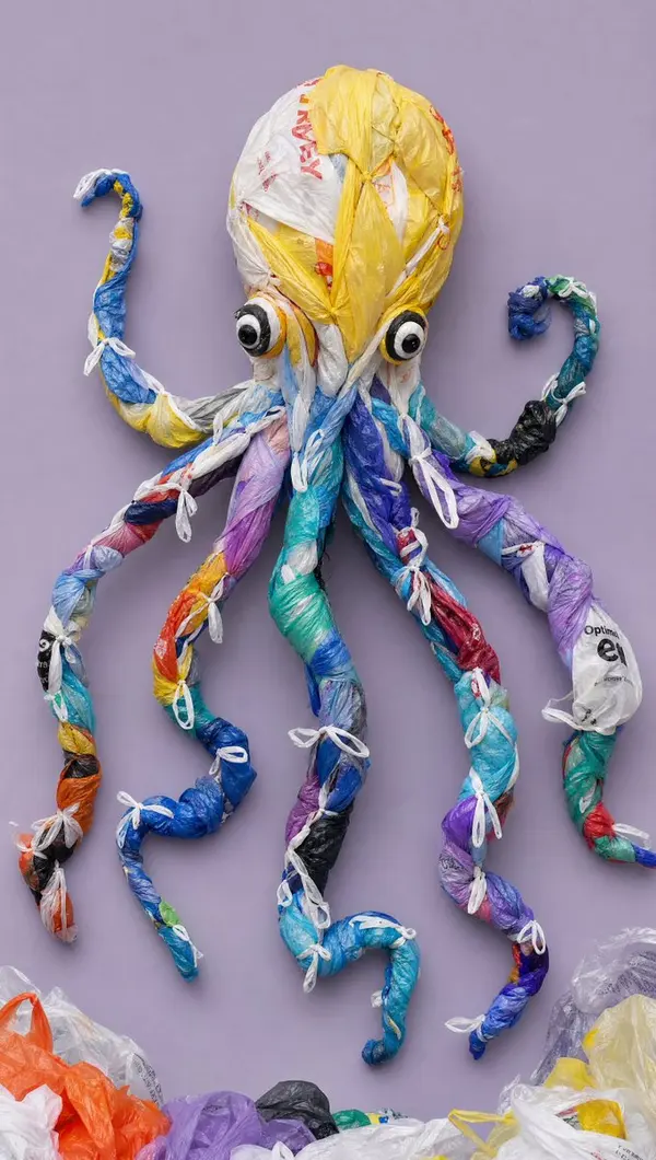Whale Sculpture from Recycled Plastic Bags — image 2