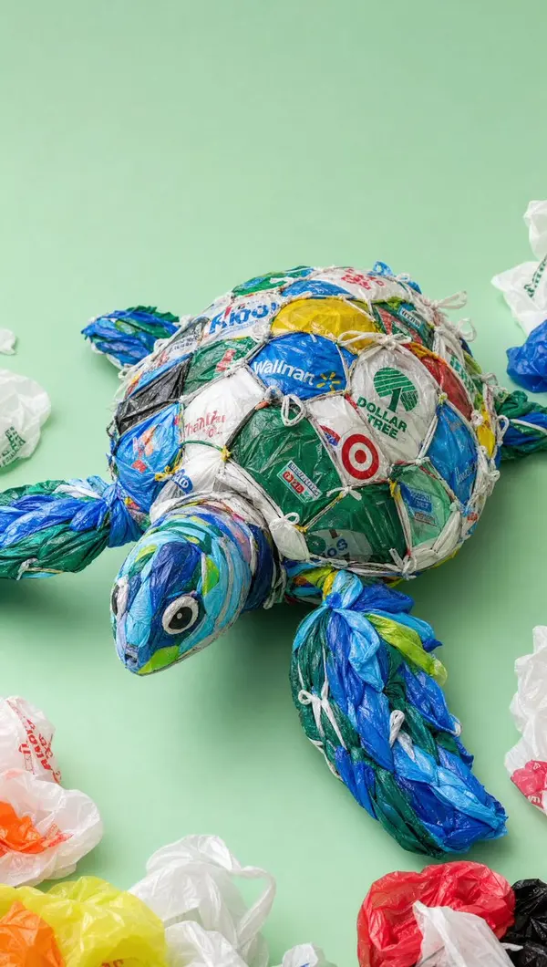 Whale Sculpture from Recycled Plastic Bags — image 4
