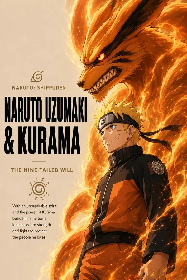 Anime Warrior & Spirit Beast Poster — image 1