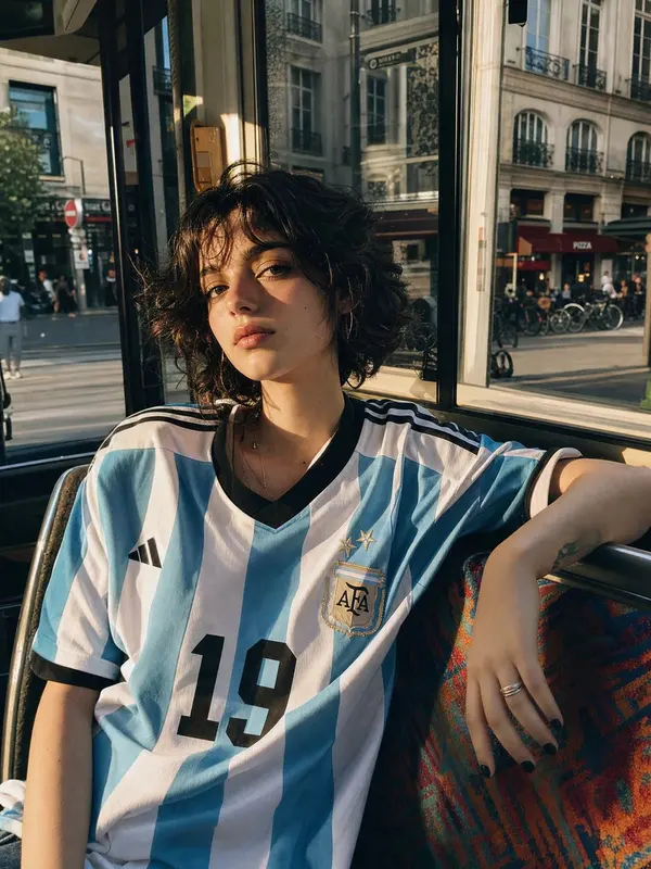 Golden Hour Bus Stop Portrait — image 2