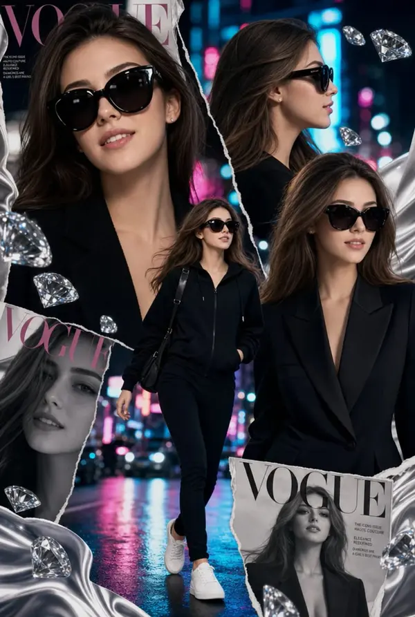 High-Fashion Neon Editorial Collage