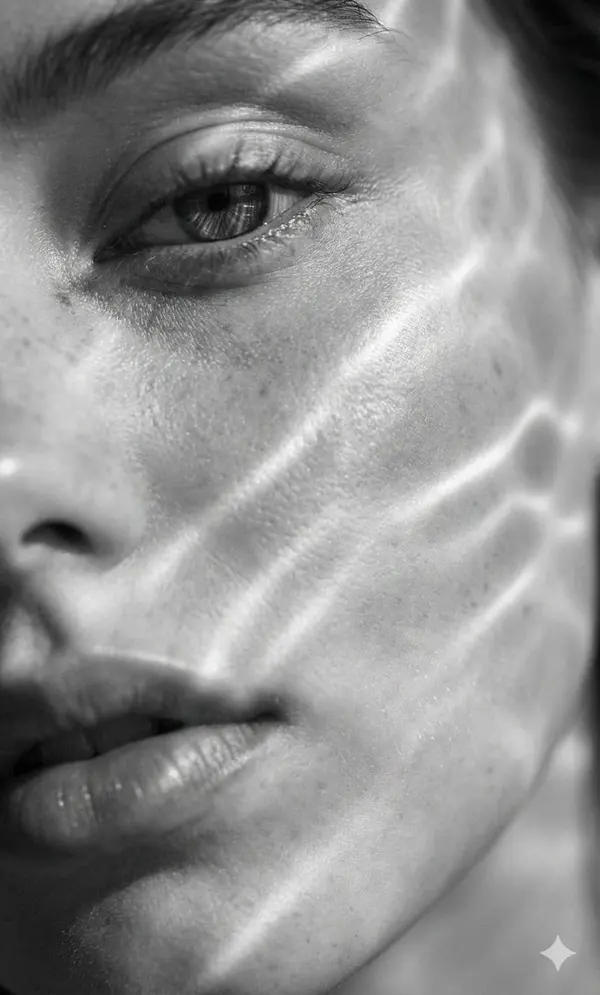 Monochrome Portrait with Light Waves — image 2