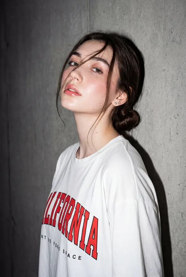 Flash Editorial Portrait with California Tee