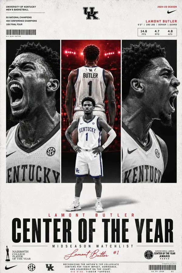 Center of the Year NCAA Basketball Award Poster — image 3