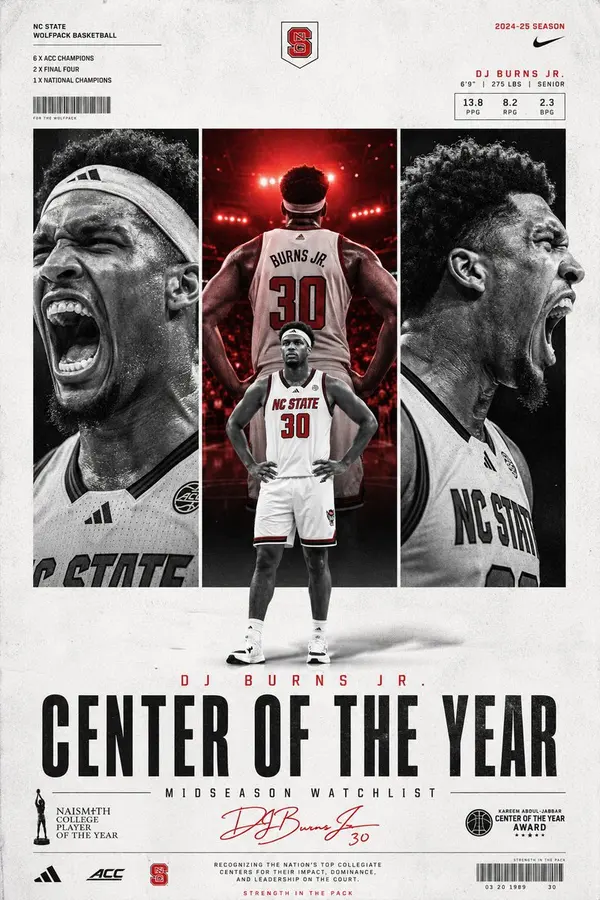 Center of the Year NCAA Basketball Award Poster — image 4