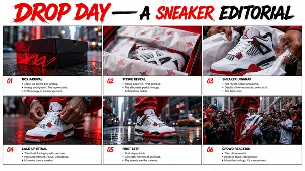 Drop Day: A Sneaker Editorial Storyboard