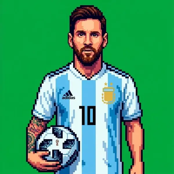 Retro Pixel Art Soccer Player Portrait — image 1