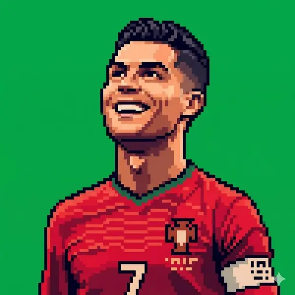 Retro Pixel Art Soccer Player Portrait — image 2