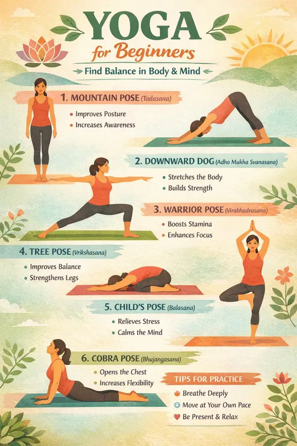 Eight Steps of Yoga Vintage Infographic — image 2
