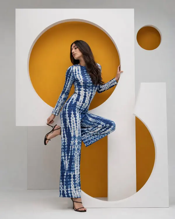 Fashion Editorial with Geometric Panels — image 1